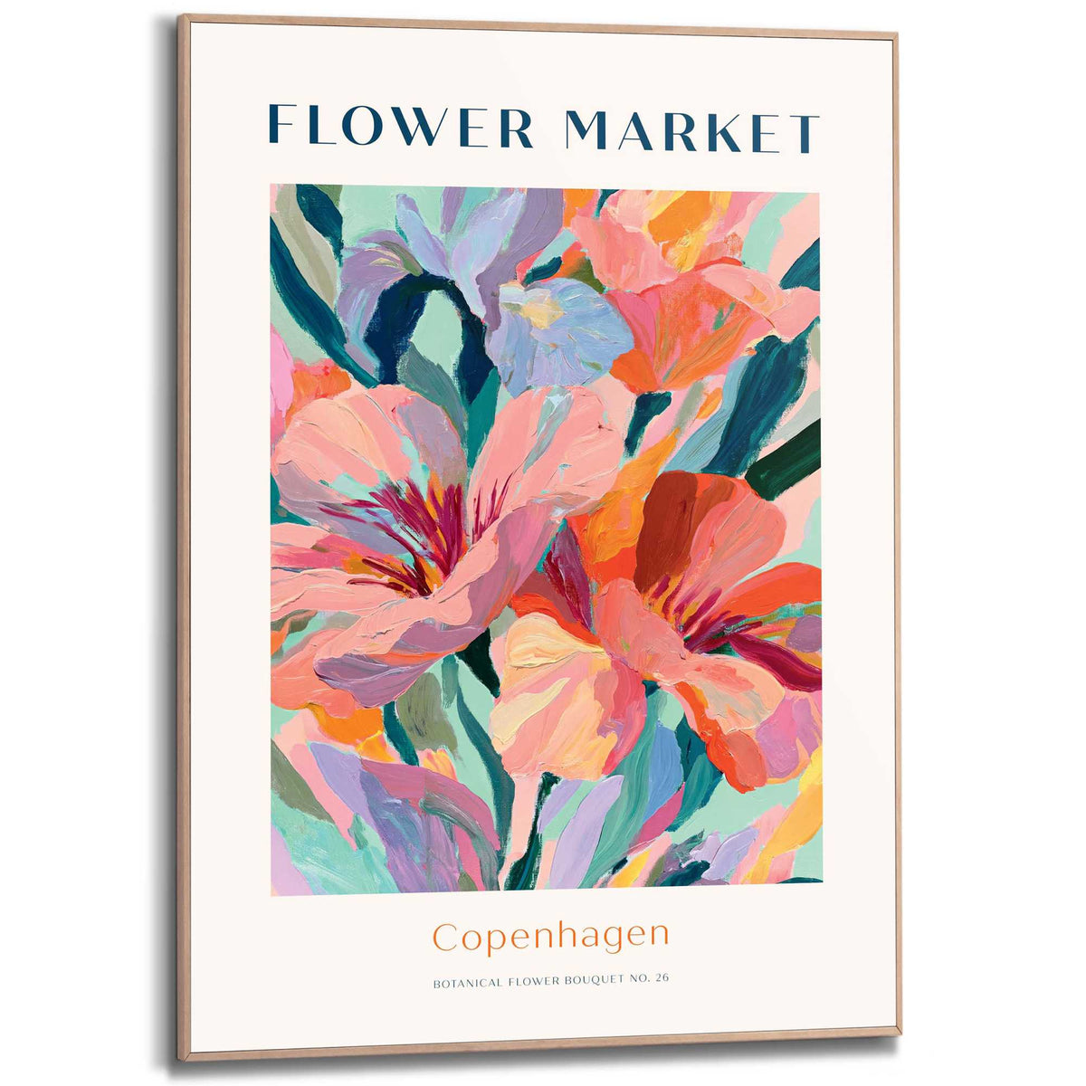 Framed Poster Flower Market - Copenhagen I 70x50