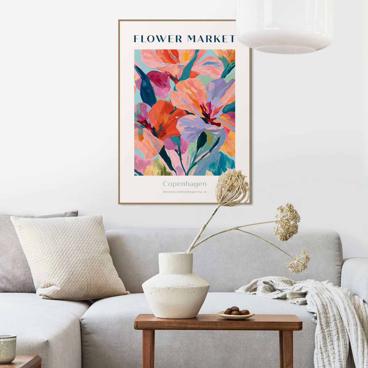 Framed Poster Flower Market - Copenhagen II 70x50