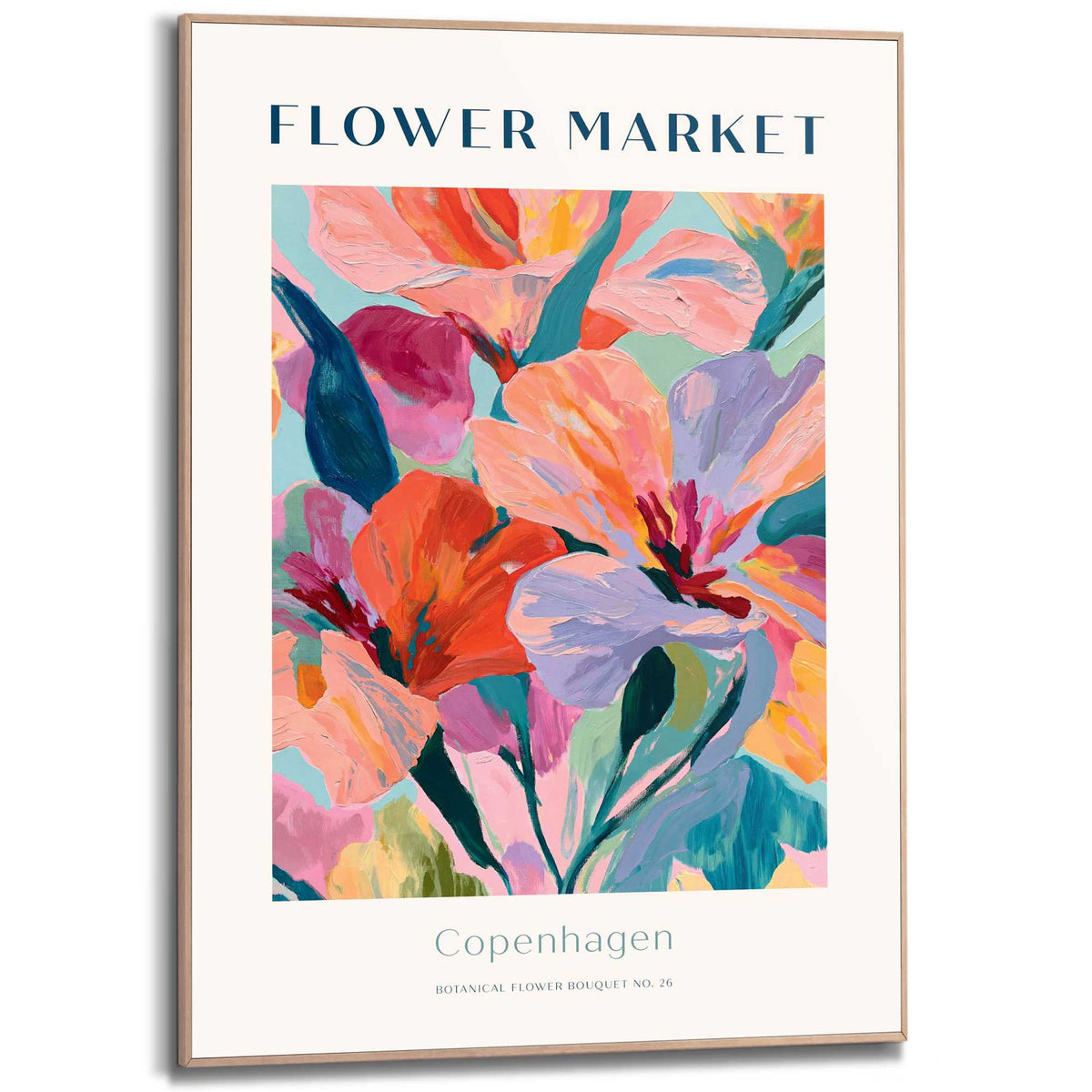 Framed Poster Flower Market - Copenhagen II 70x50