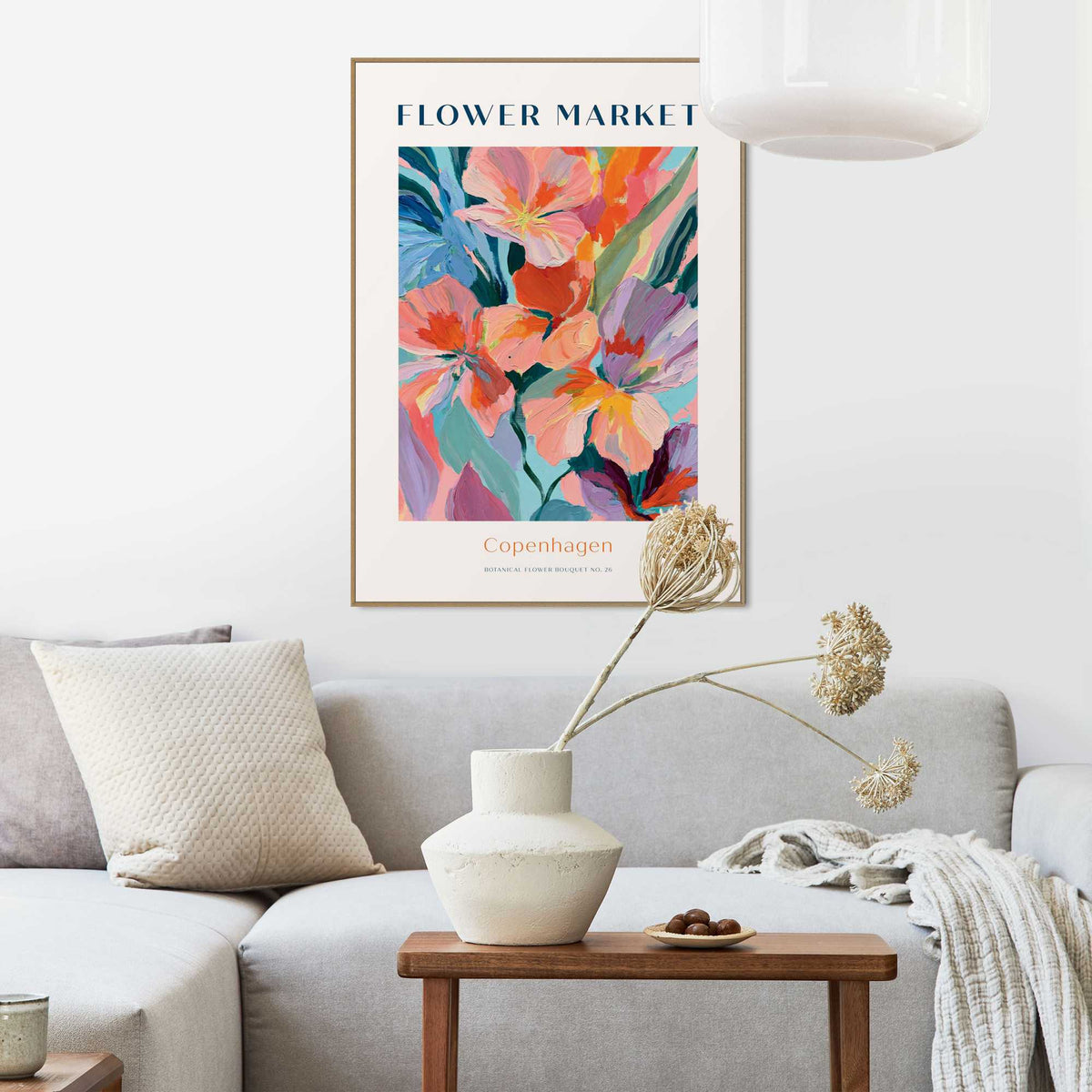 Framed Poster Flower Market - Copenhagen III 70x50