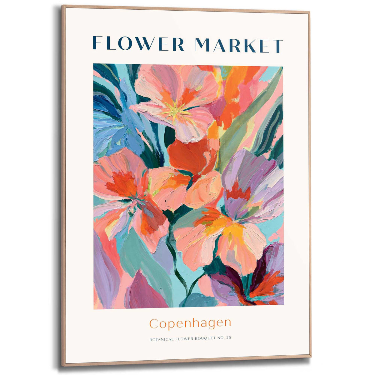 Framed Poster Flower Market - Copenhagen III 70x50