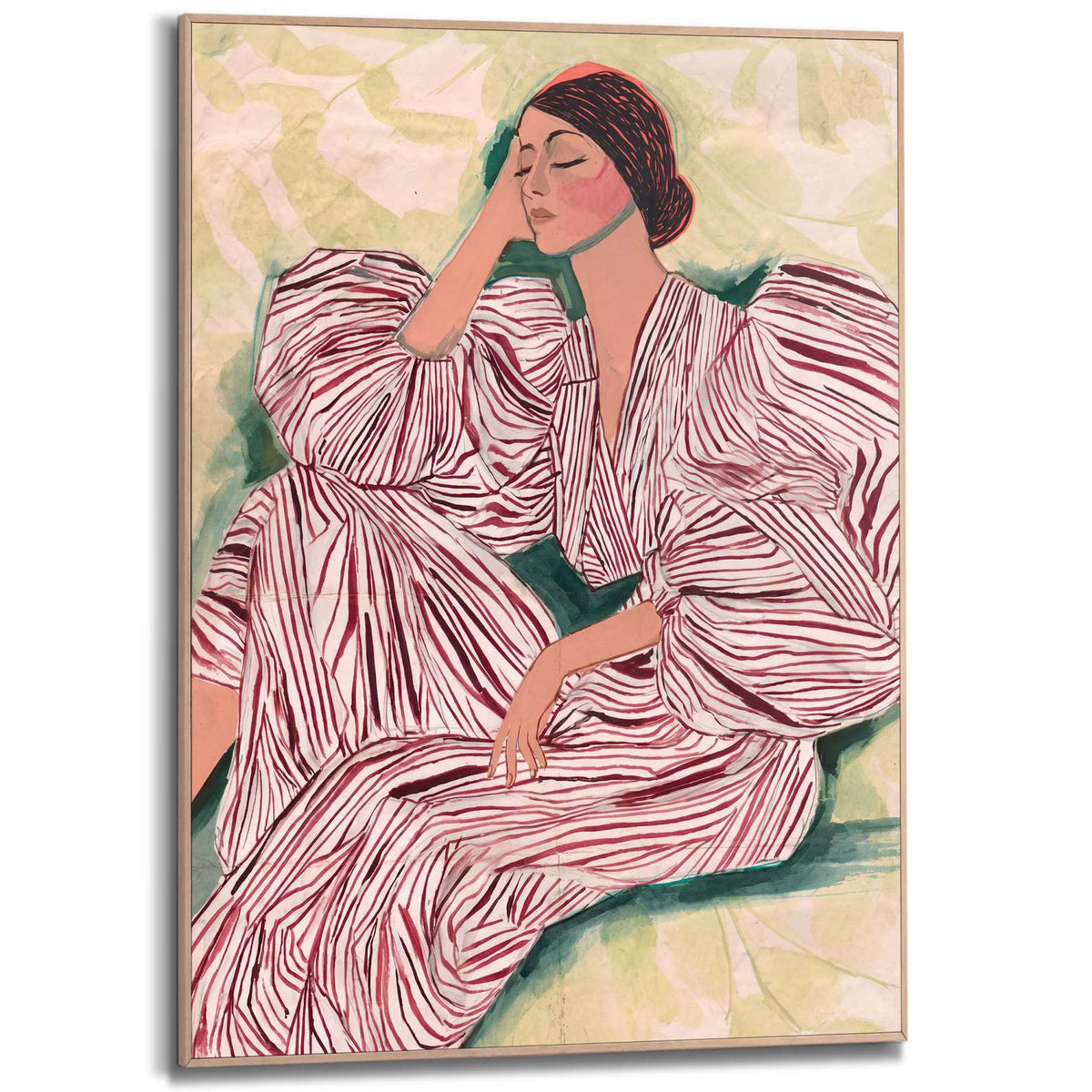 Framed Poster Woman in Stripes 70x50