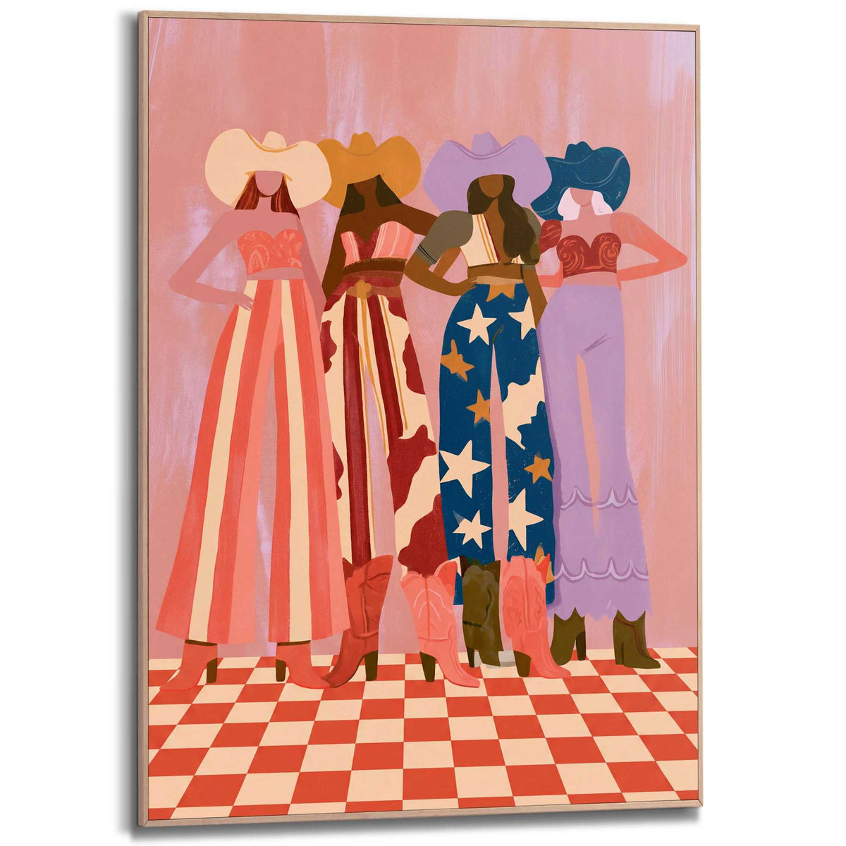 Framed Poster Cowgirl Crew 70x50