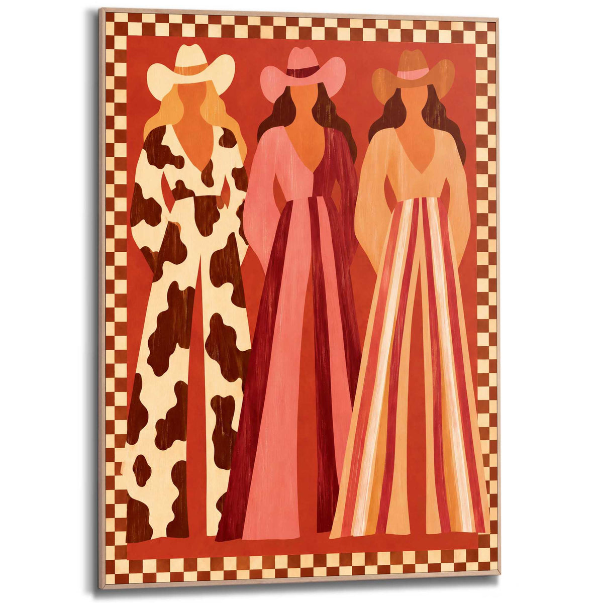 Framed Poster Modern Cowgirls 70x50