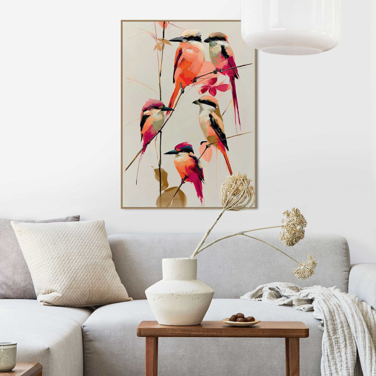 Framed Poster Colourful Bee-eaters 70x50