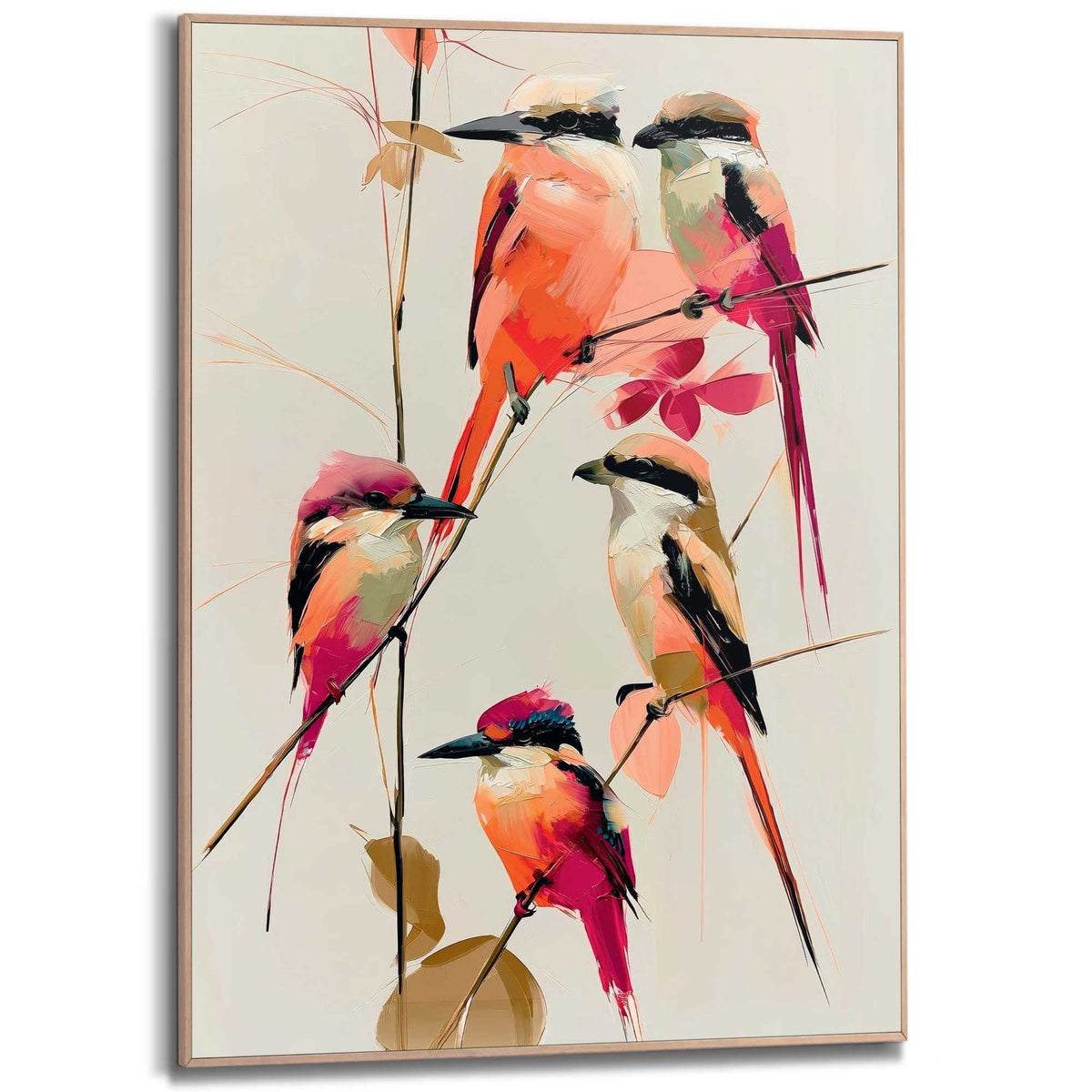 Framed Poster Colourful Bee-eaters 70x50