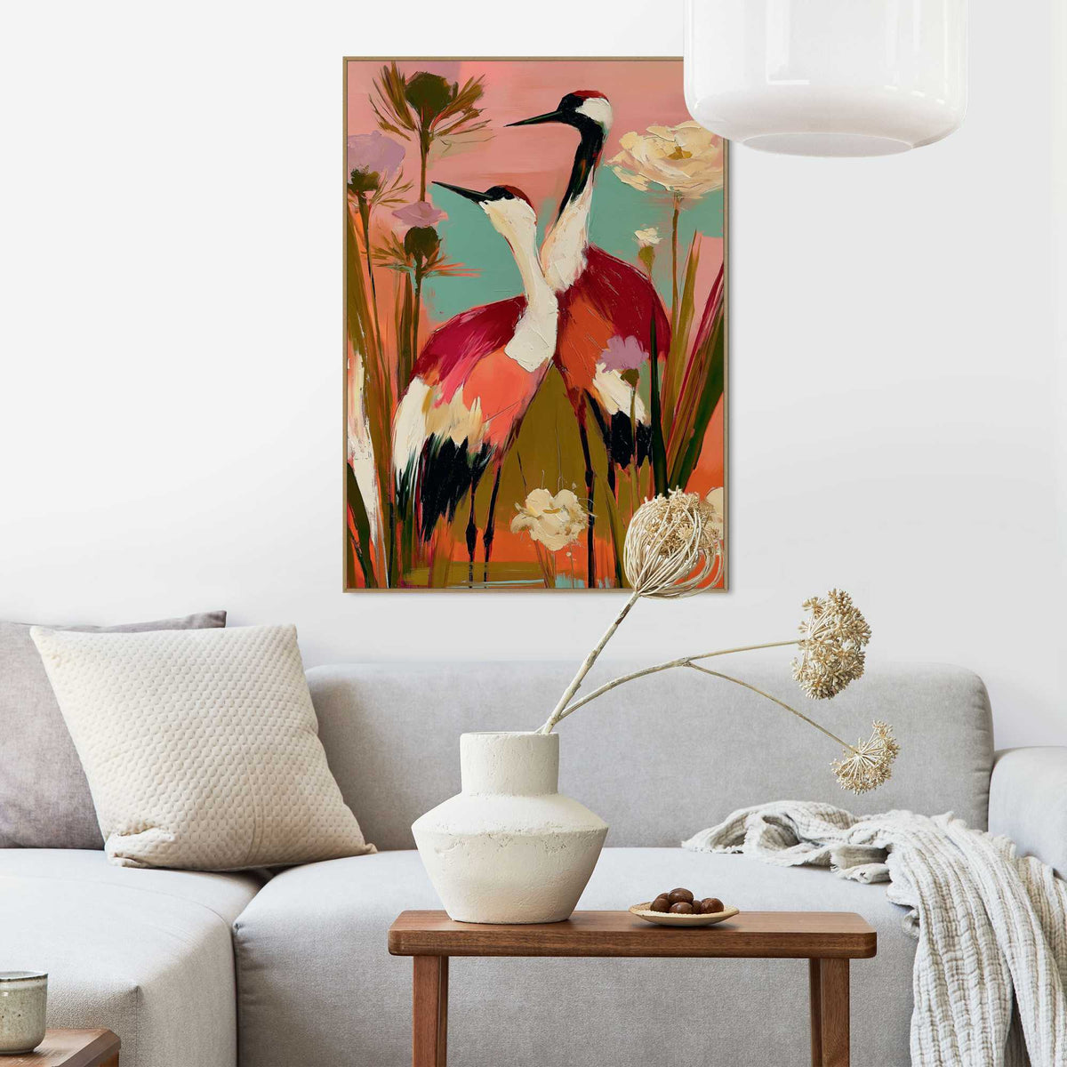 Framed Poster Crane pair 70x50