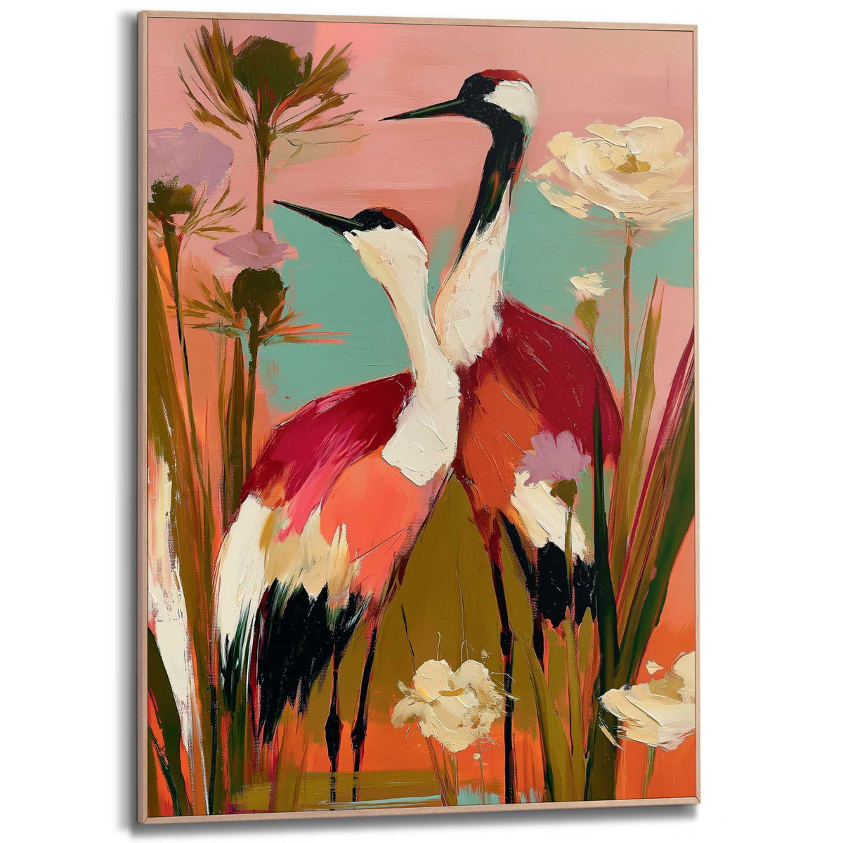 Framed Poster Crane pair 70x50