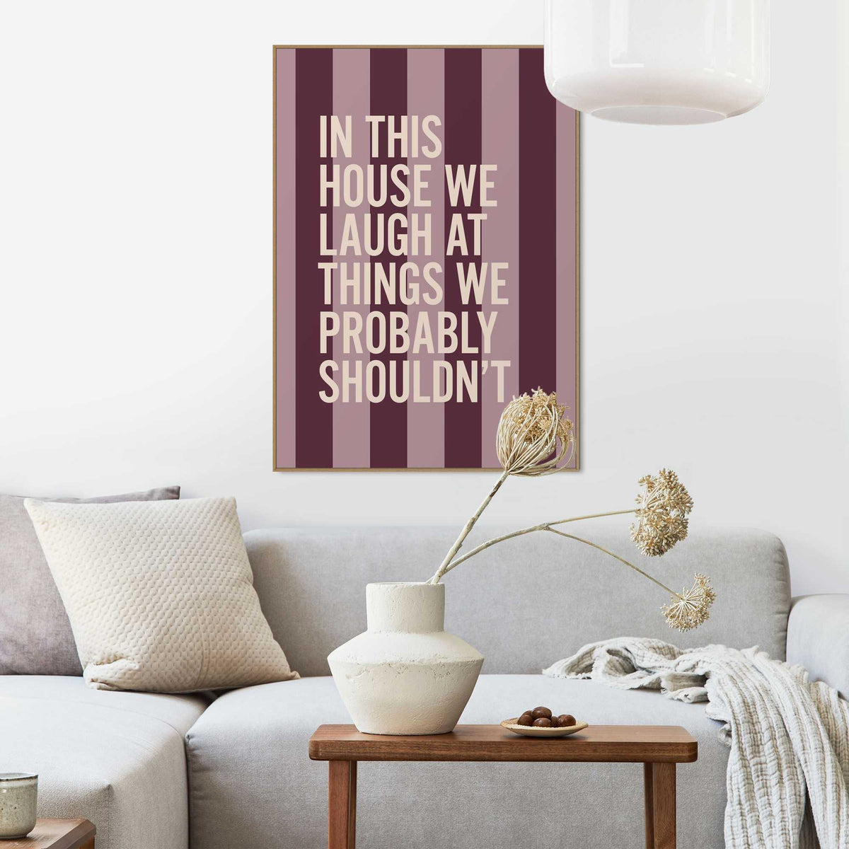 Framed Poster Humour in the house 70x50