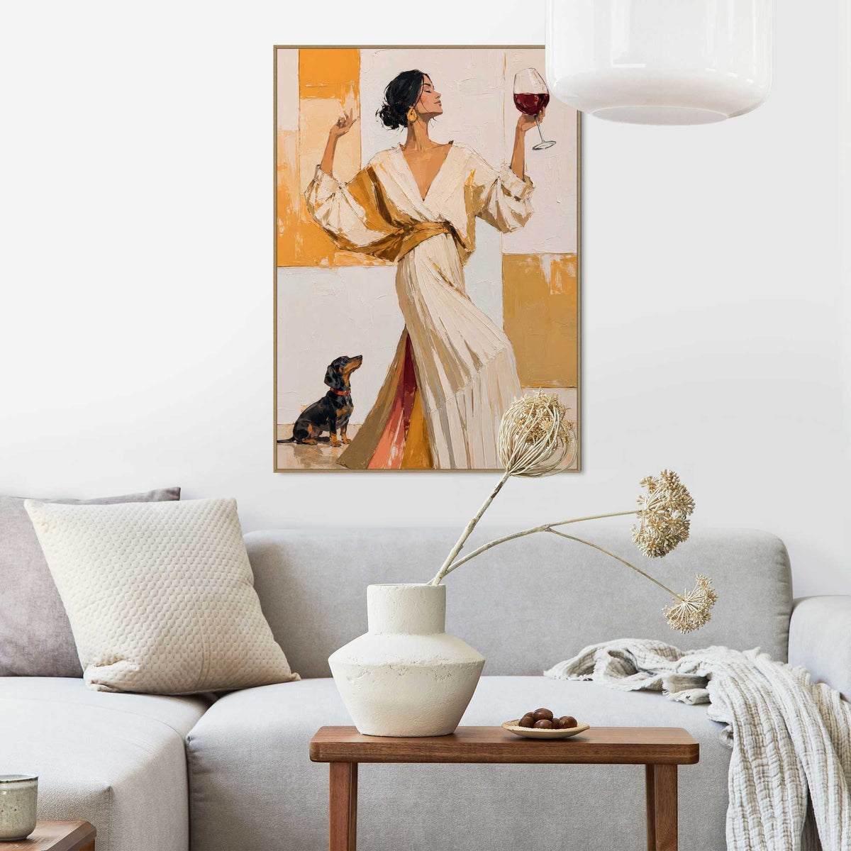 Framed Poster Enjoying Wine 70x50