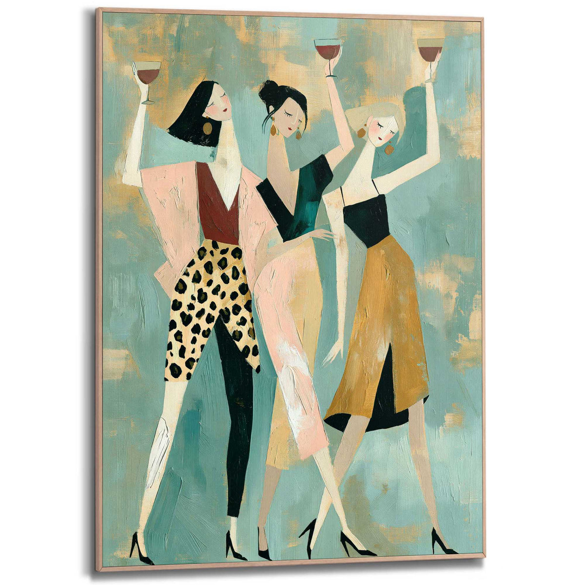 Framed Poster Wine party - blue 70x50