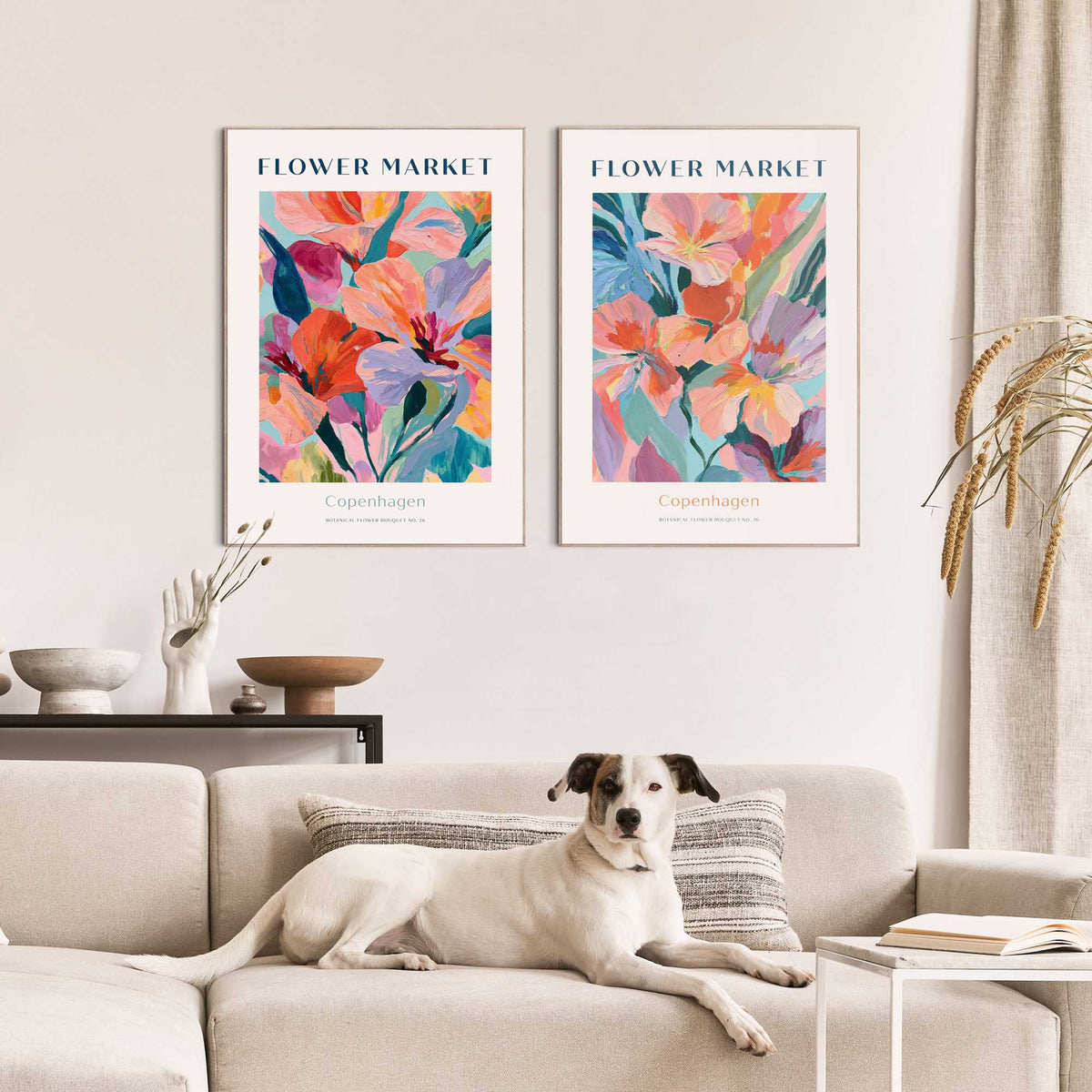 Framed Poster Copenhagen Flower Market Set 70x50