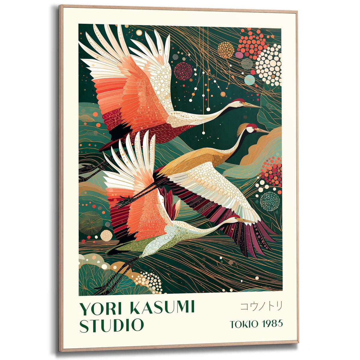 Framed Poster Yori Kasumi Studio - Cranes 70x50
