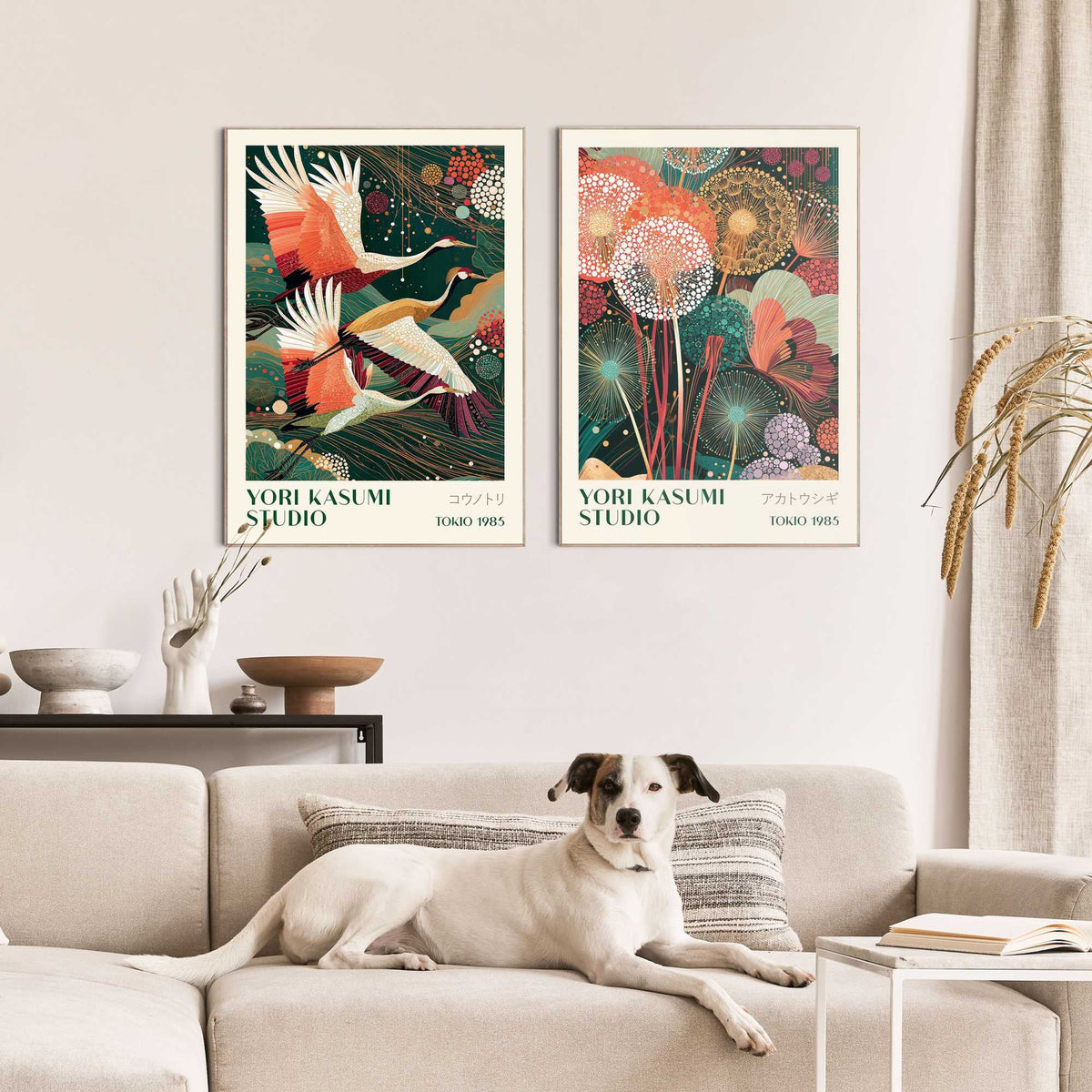 Framed Poster Yori Kasumi Flora Fauna Set 70x50