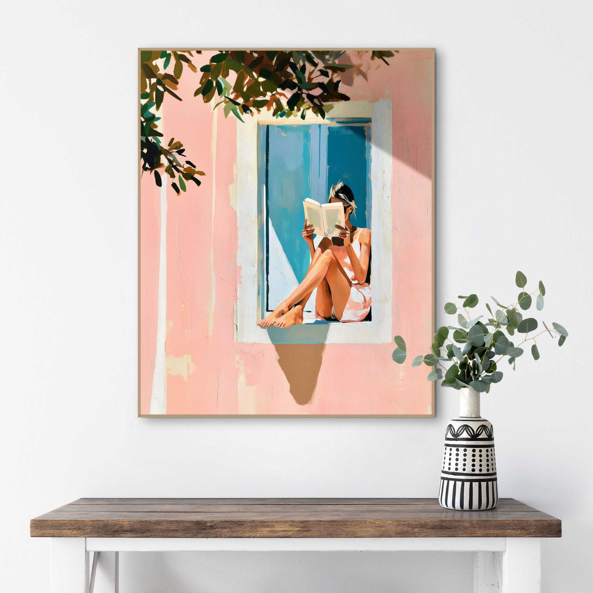 Framed Poster Reading Woman 50x40