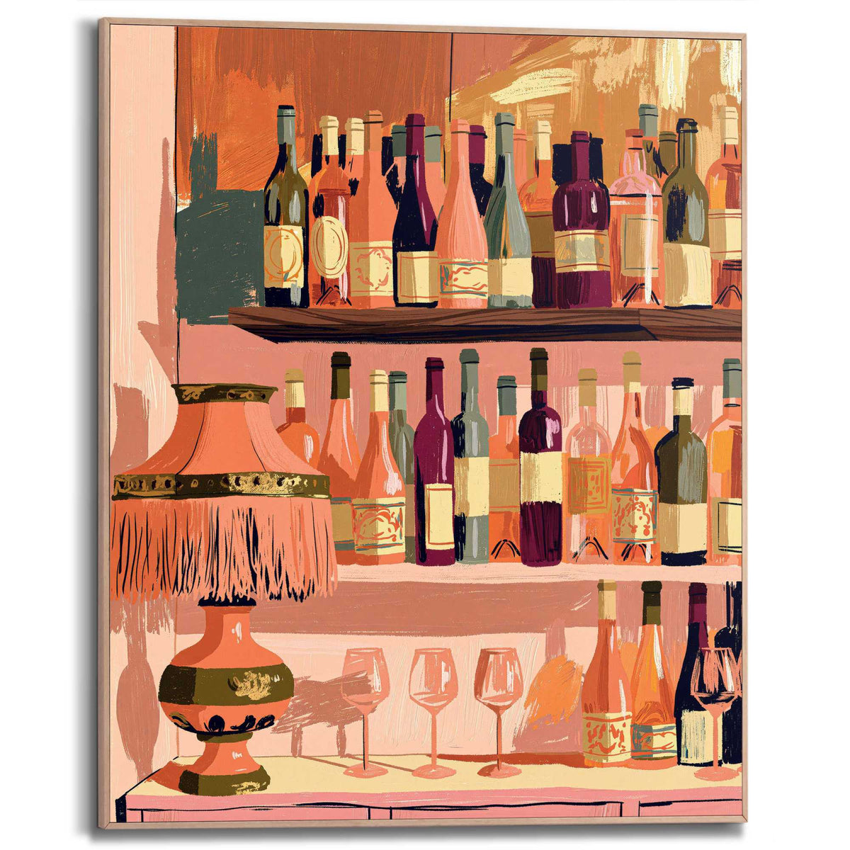 Framed Poster Wine stock 50x40