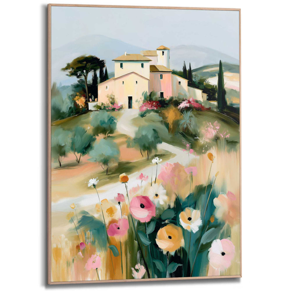Framed Poster Villa on the hill 70x50