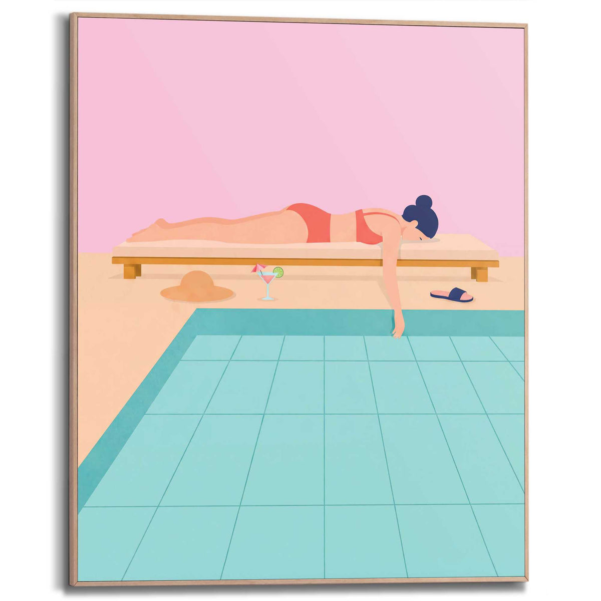 Framed Poster Lazy summer day 50x40