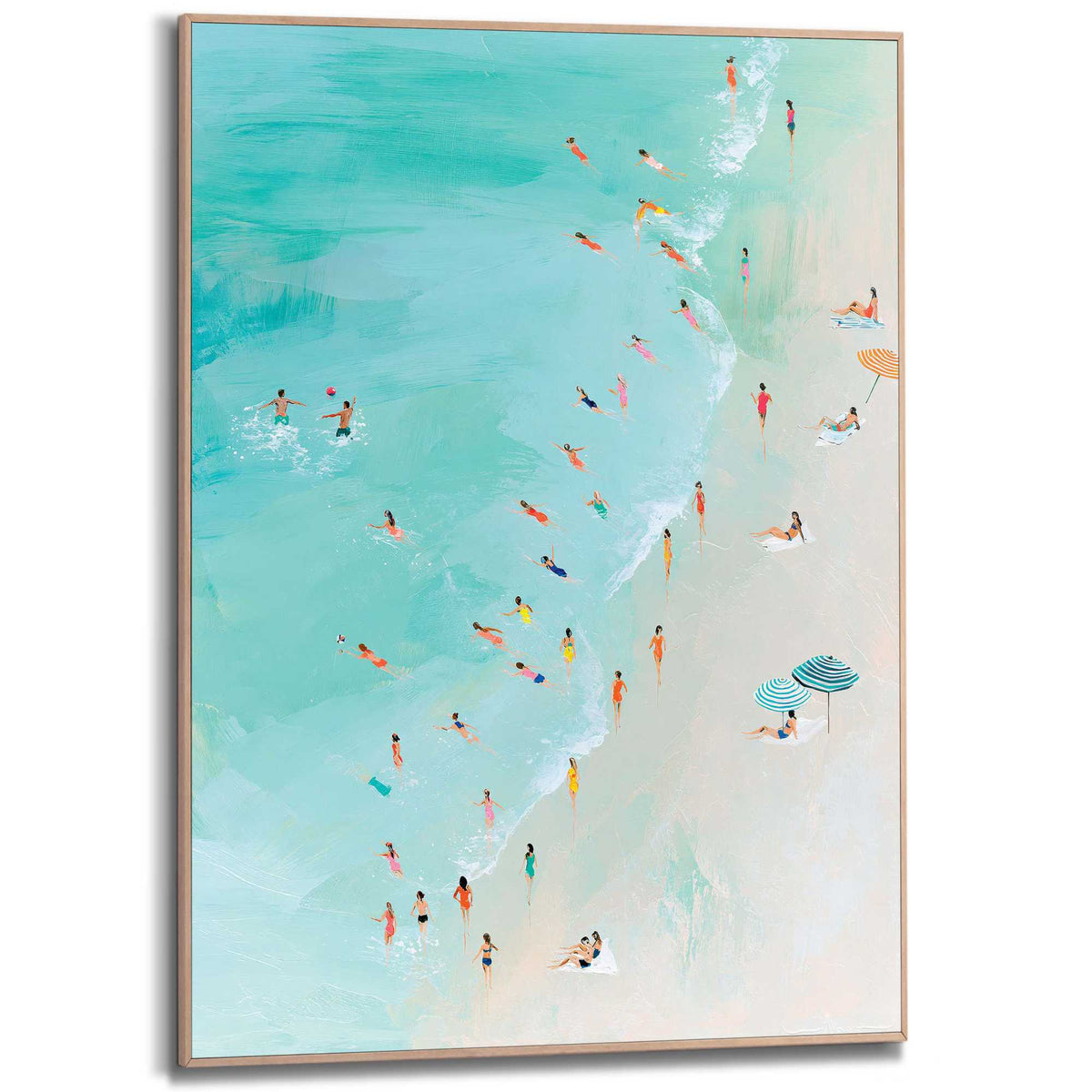 Framed Poster Busy beach day 70x50
