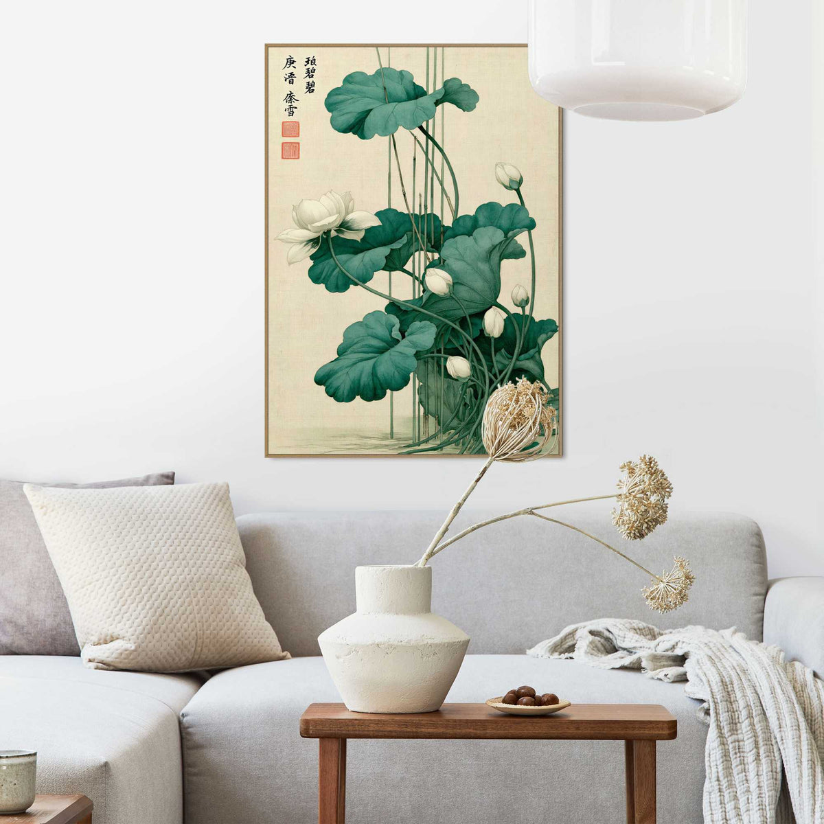 Framed Poster Lotus bloom 70x50