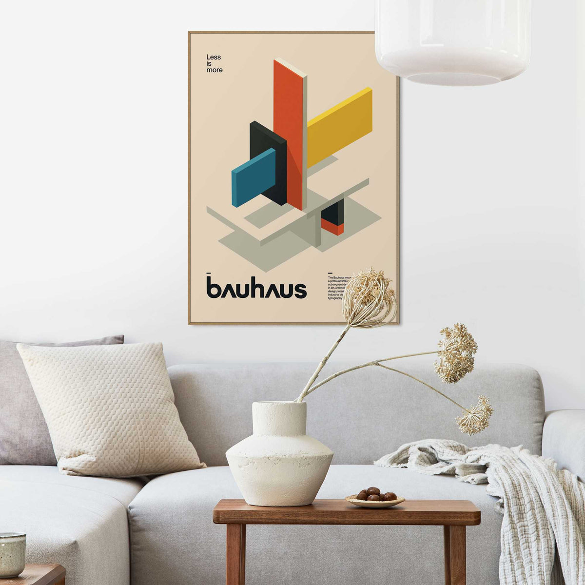 Framed Poster Bauhaus - 3D Geometry 70x50