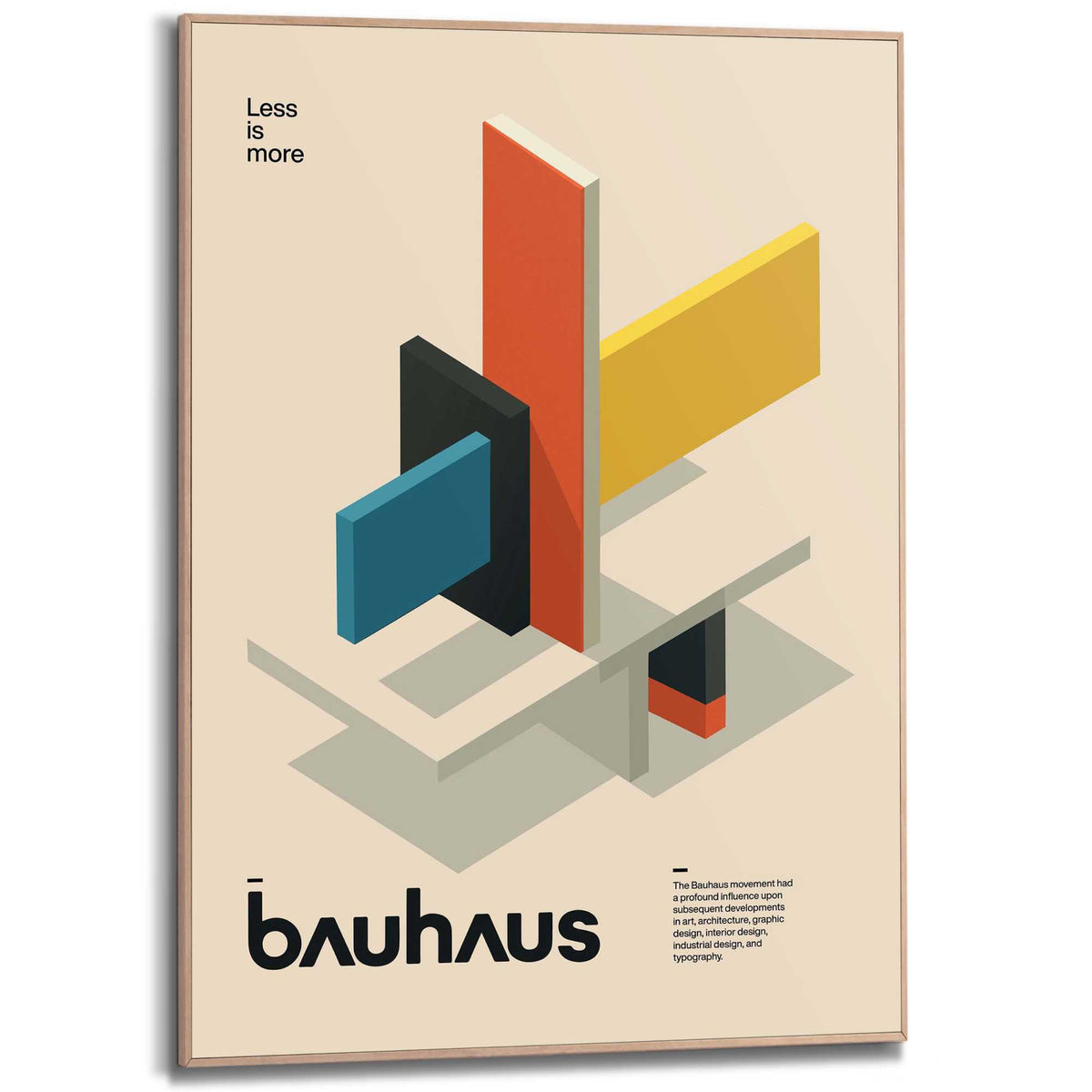 Framed Poster Bauhaus - 3D Geometry 70x50