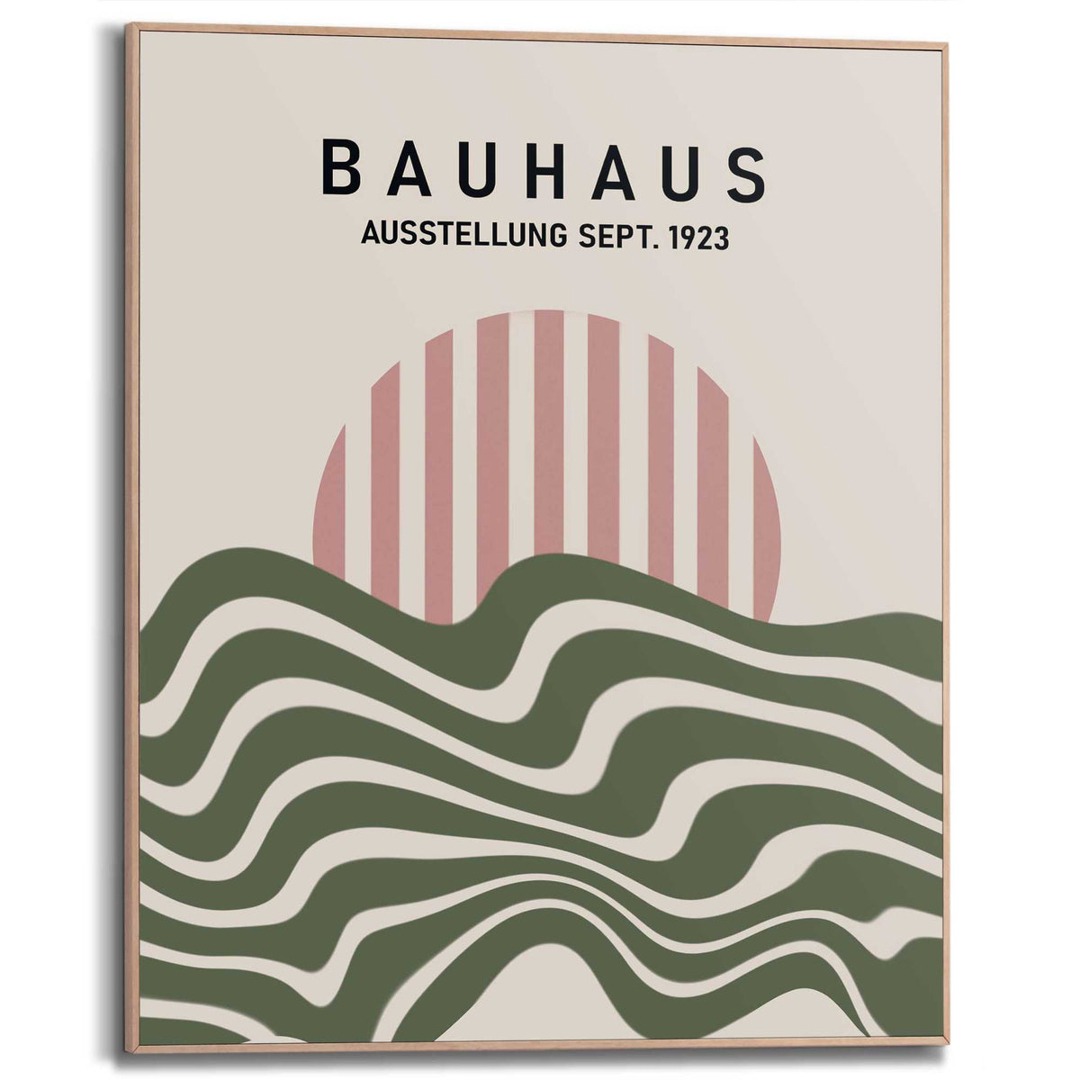 Framed Poster Bauhaus Ausstellung - Green and Pink 50x40