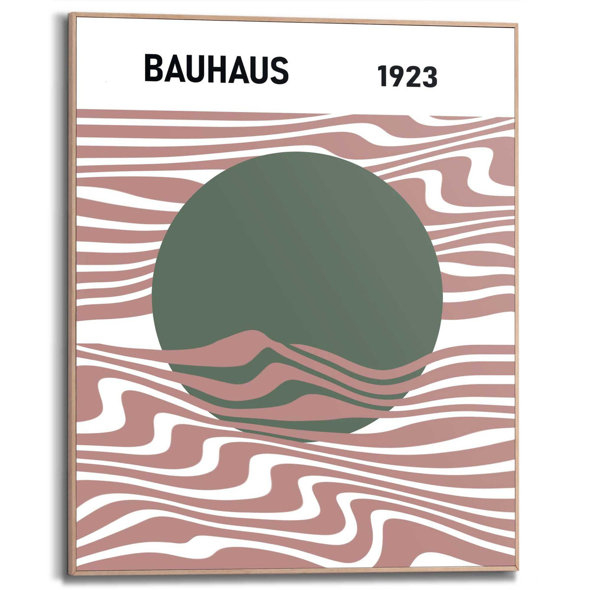 Framed Poster Bauhaus- Pink and Green 50x40