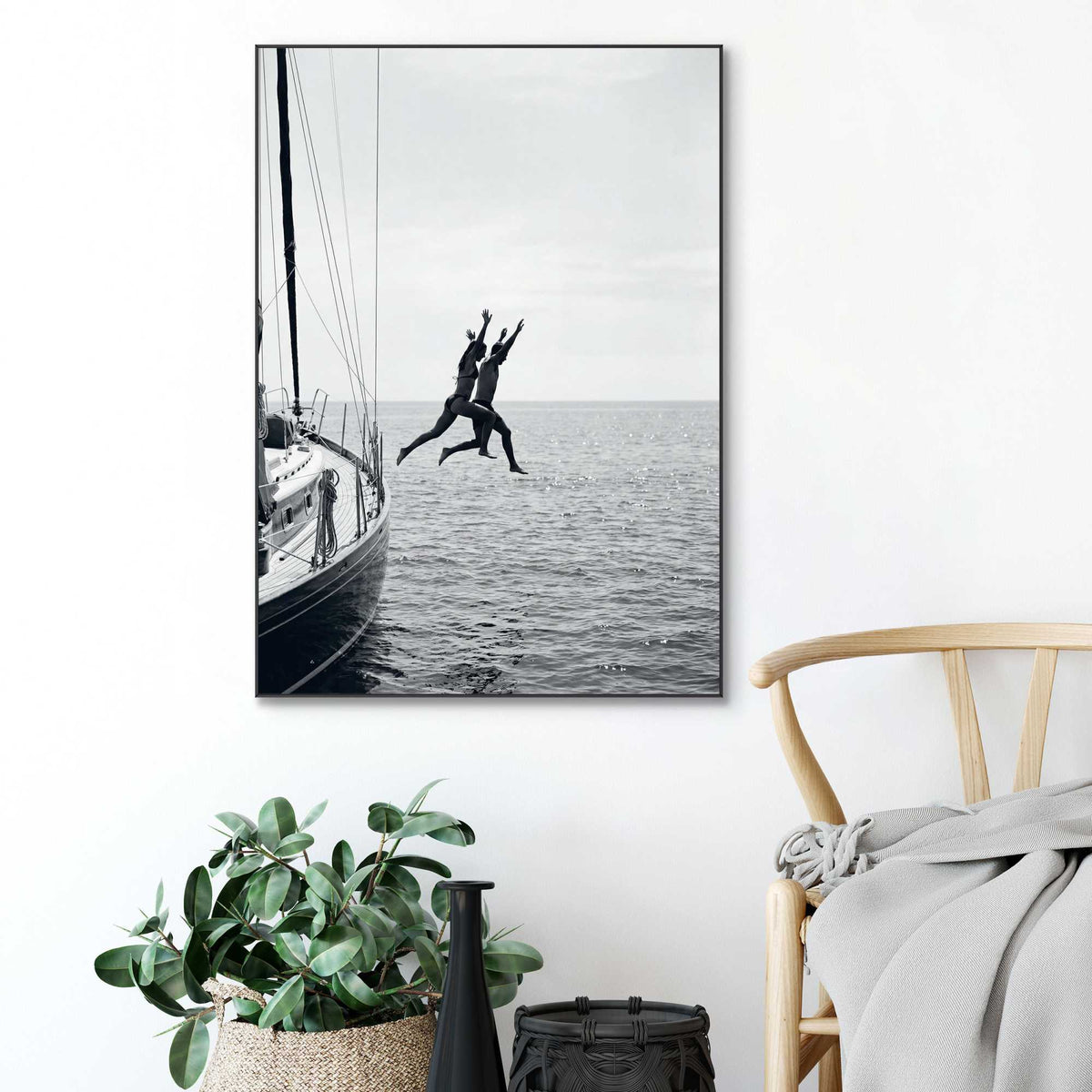 Framed Poster Ocean Jump 70x50