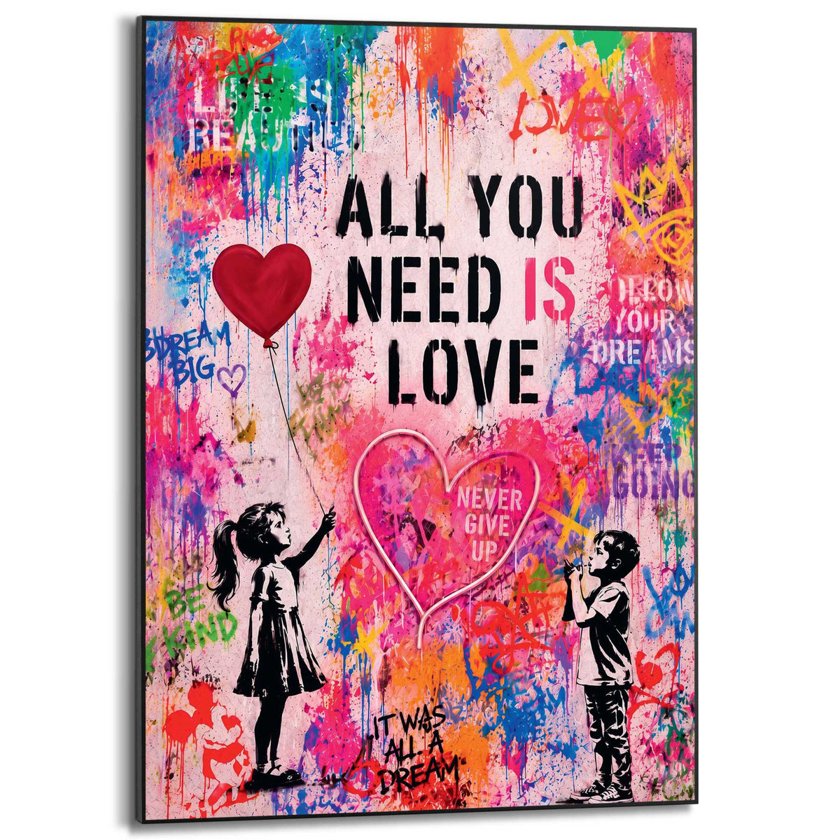 Framed Poster Love Wall 70x50
