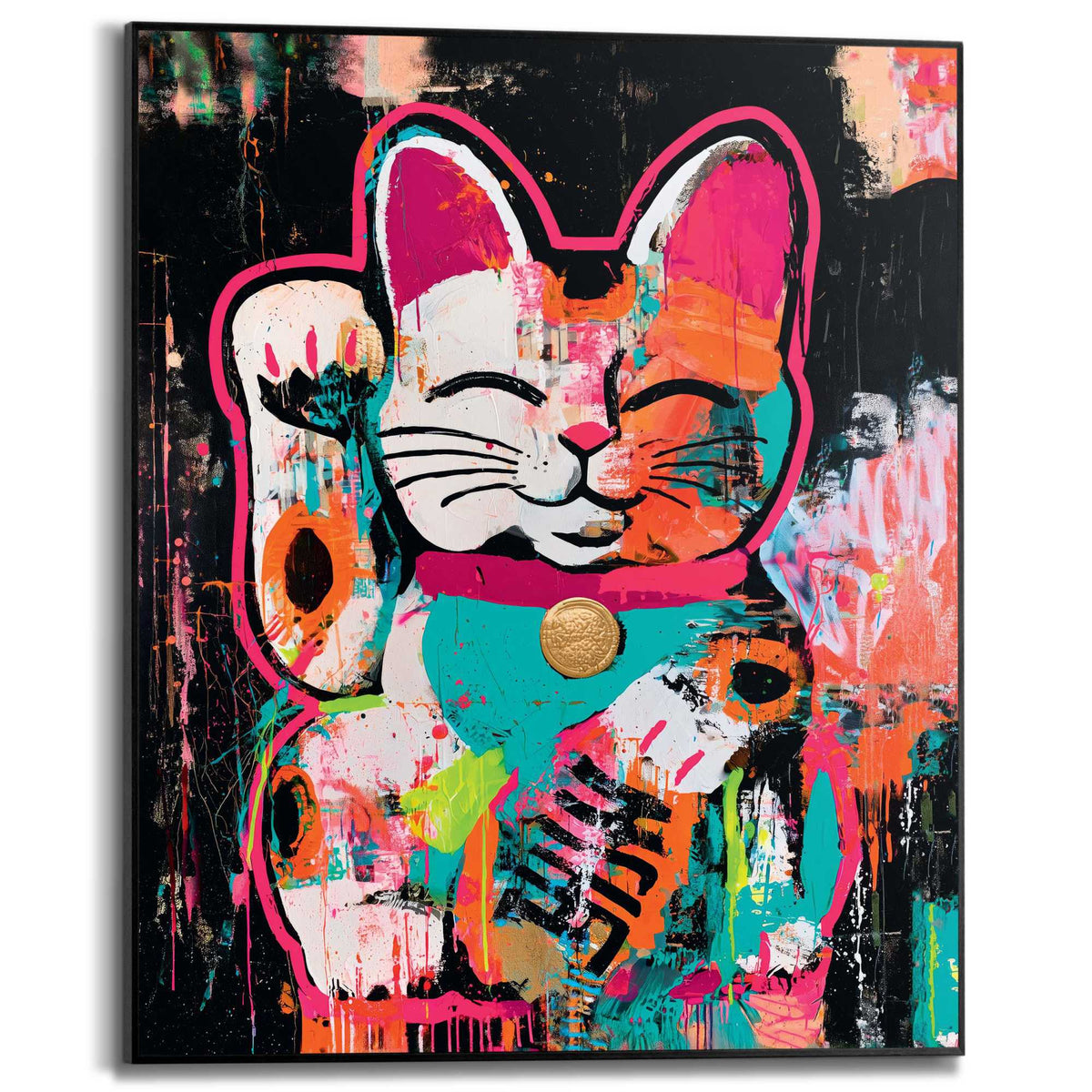 Framed Poster Lucky Cat 50x40