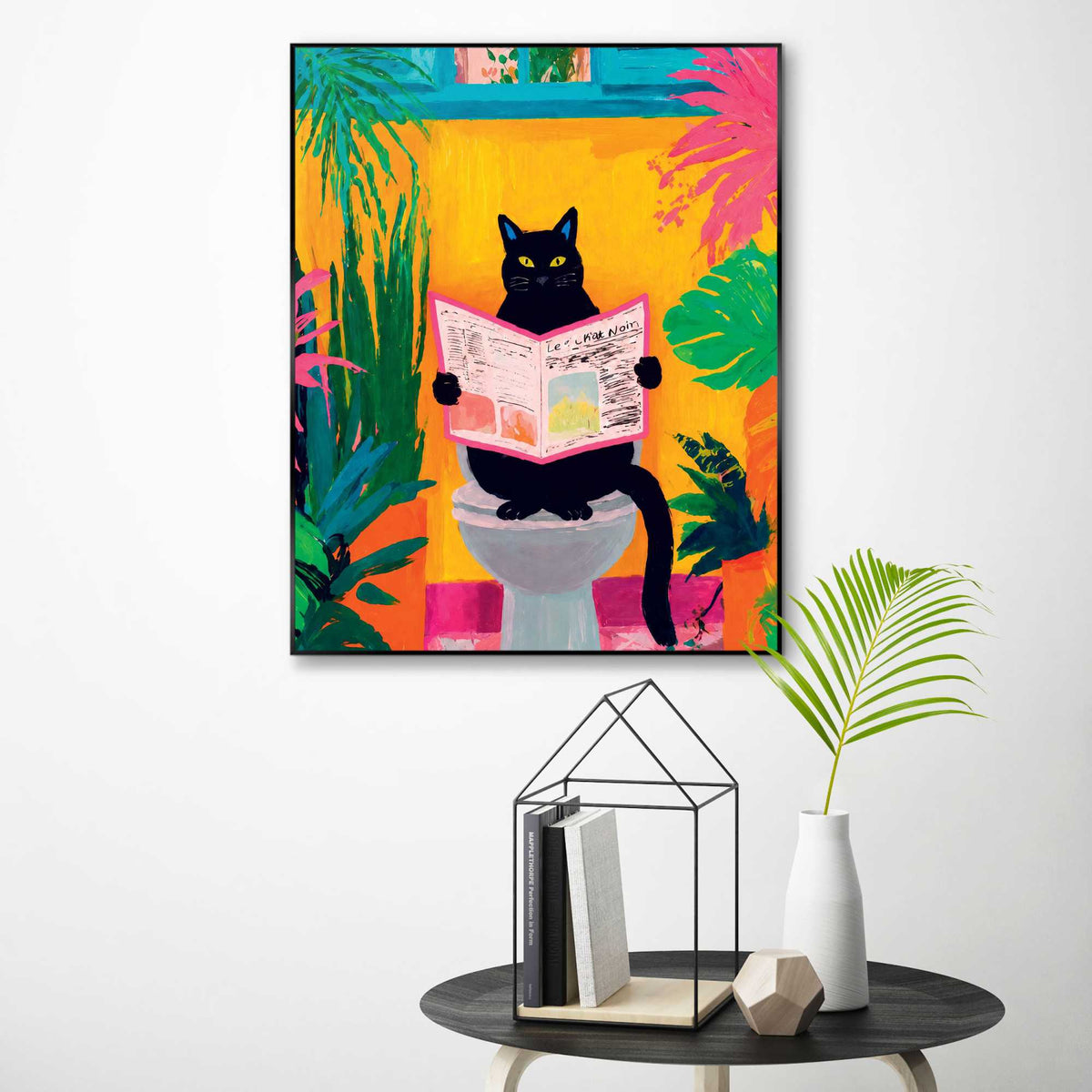 Framed Poster Cat News 50x40