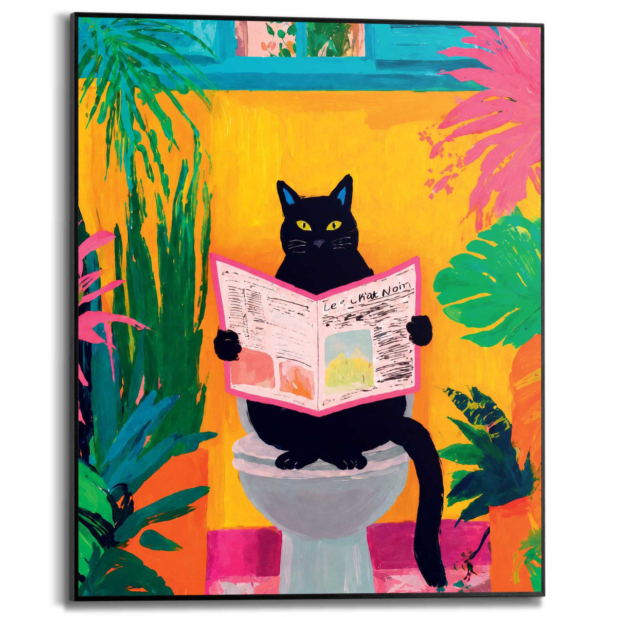 Framed Poster Cat News 50x40