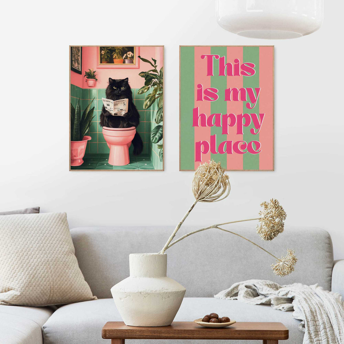 Framed Poster Happy Place 40x30