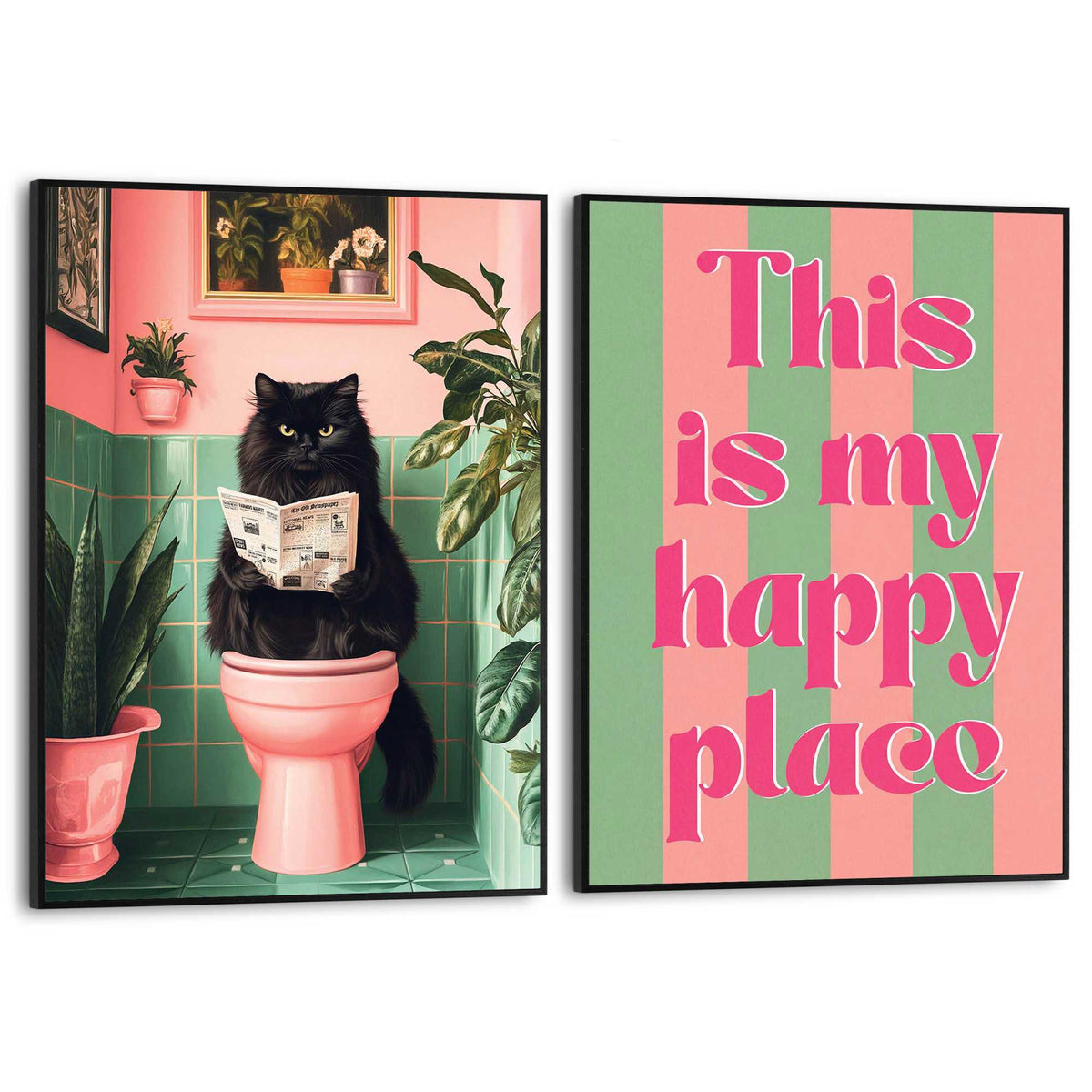Framed Poster Happy Place 40x30