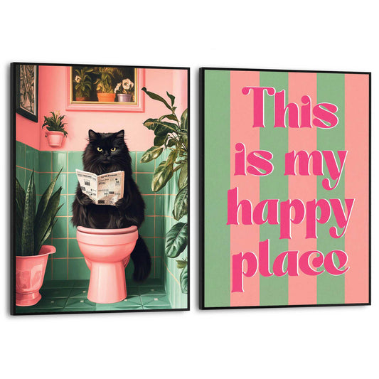 Framed Poster Happy Place 40x30
