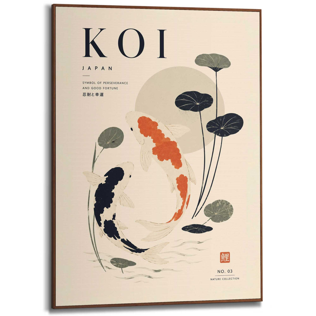 Framed Poster Japanese Koi 70x50