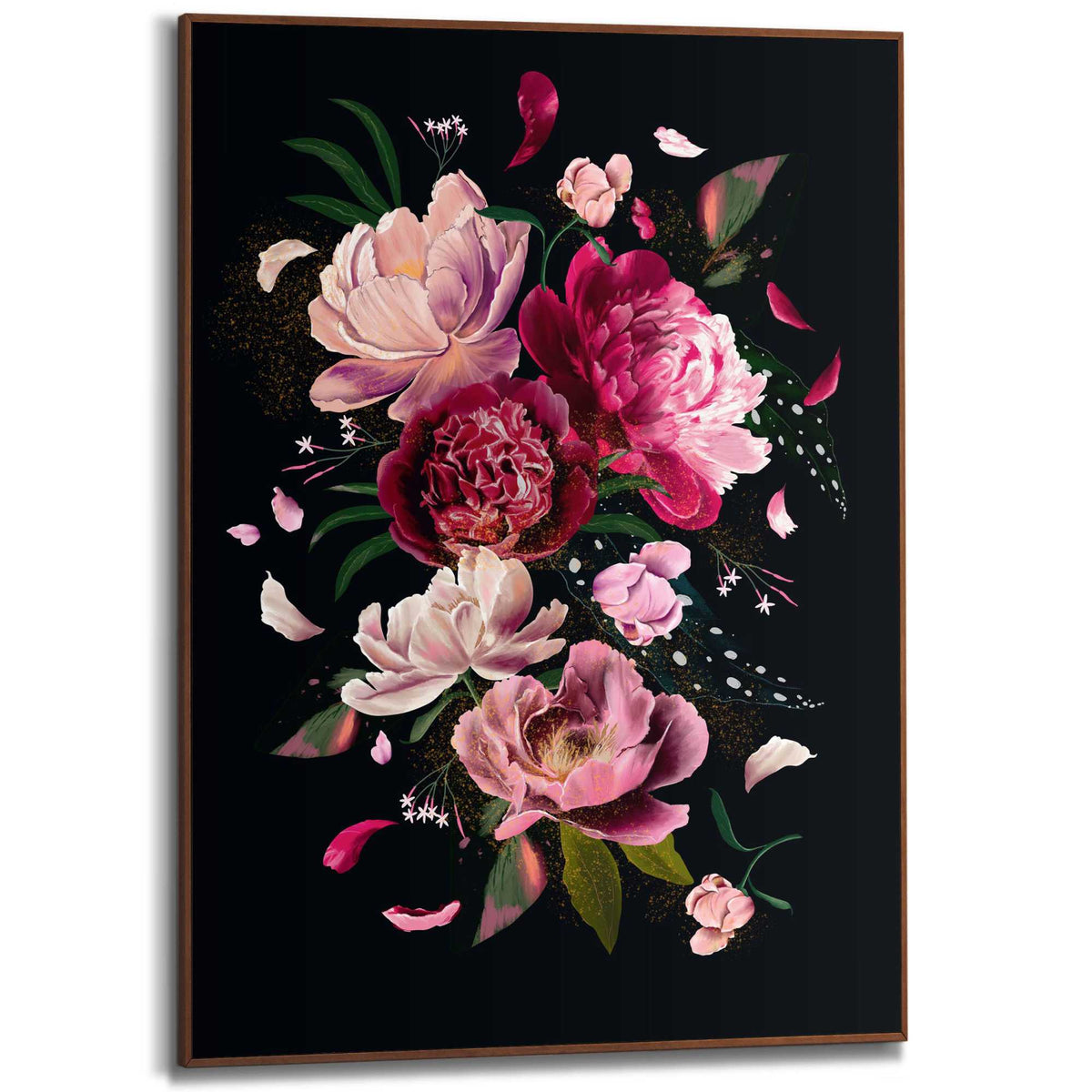 Framed Poster Pink Peonies 70x50