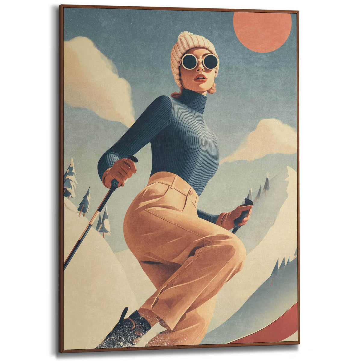 Framed Poster Ski Fashion 70x50