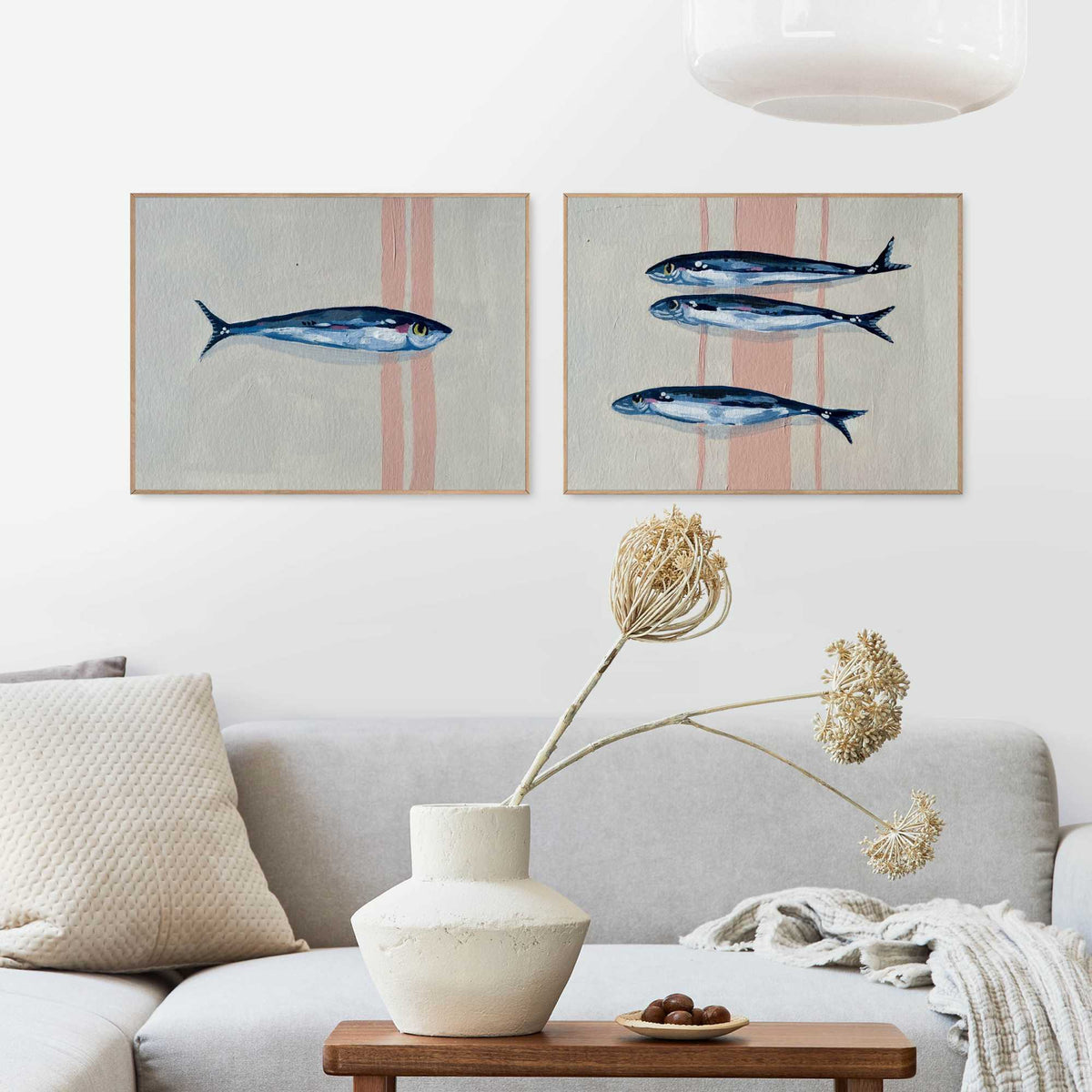 Framed Poster Blue Sardines 40x30