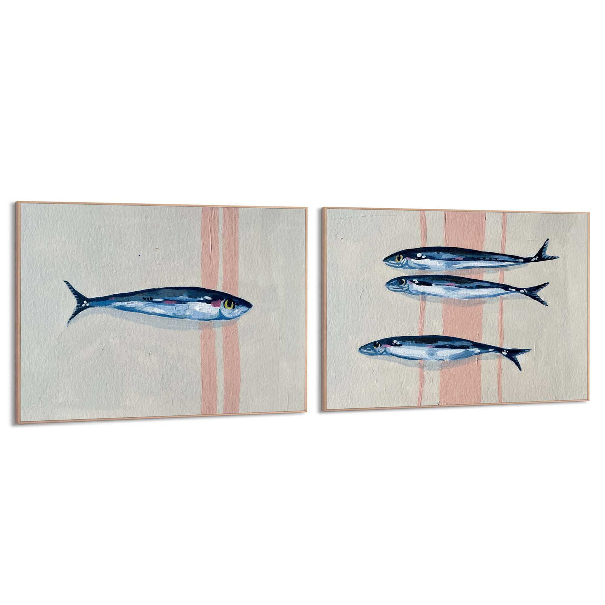 Framed Poster Blue Sardines 40x30