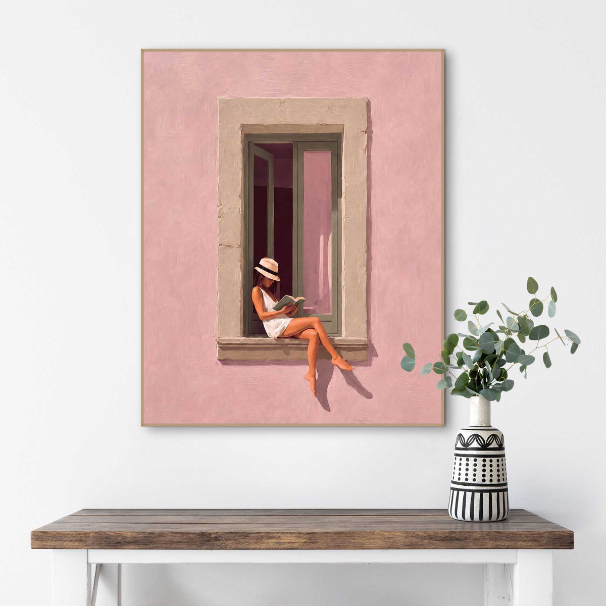 Framed Poster Reading Moment 50x40