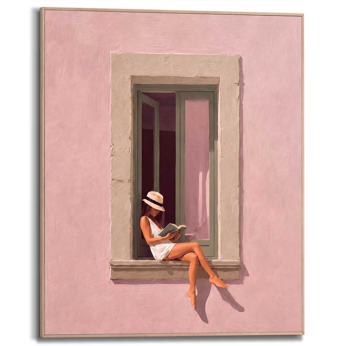 Framed Poster Reading Moment 50x40
