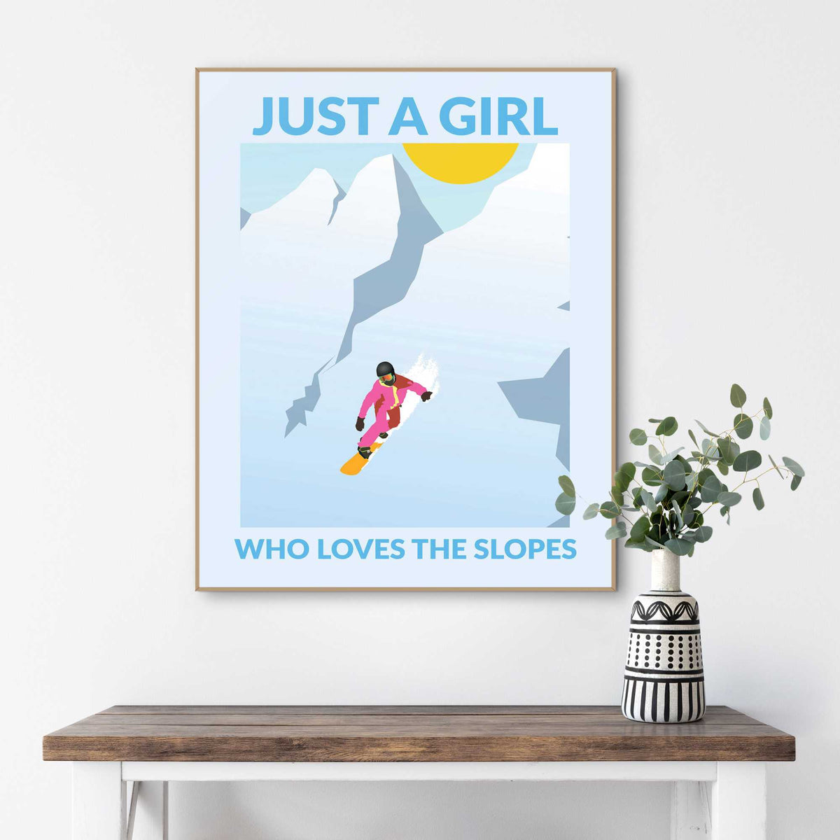 Framed Poster Snowboard Girl 50x40