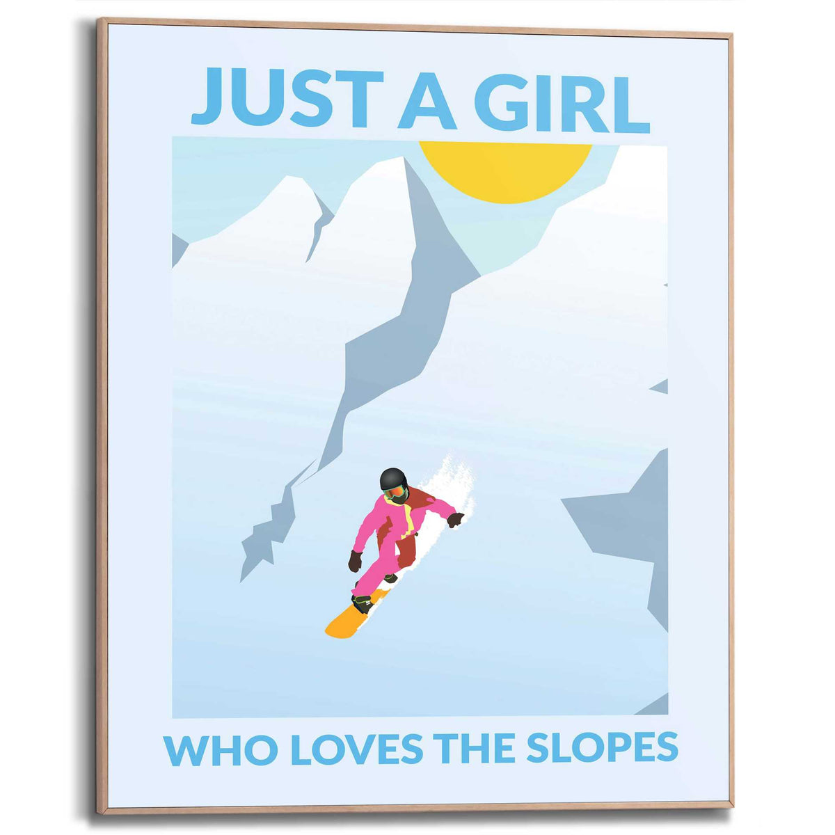 Framed Poster Snowboard Girl 50x40