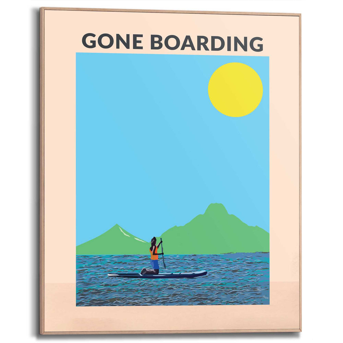 Framed Poster Paddleboarding 50x40