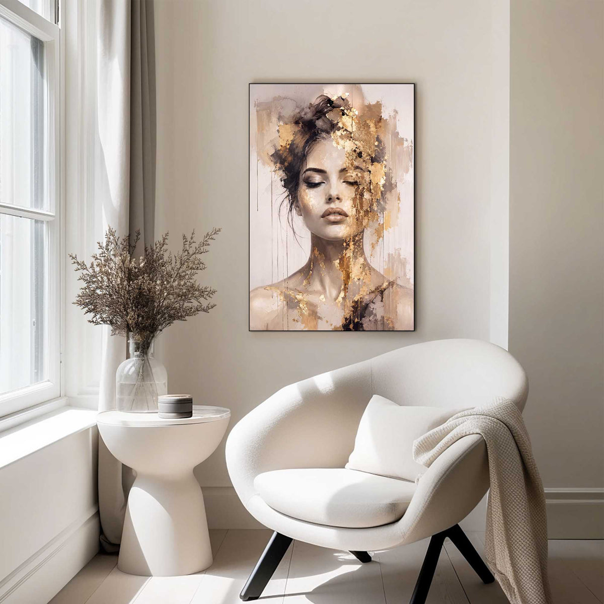 Wall Art Panel Golden Beauty 90x60