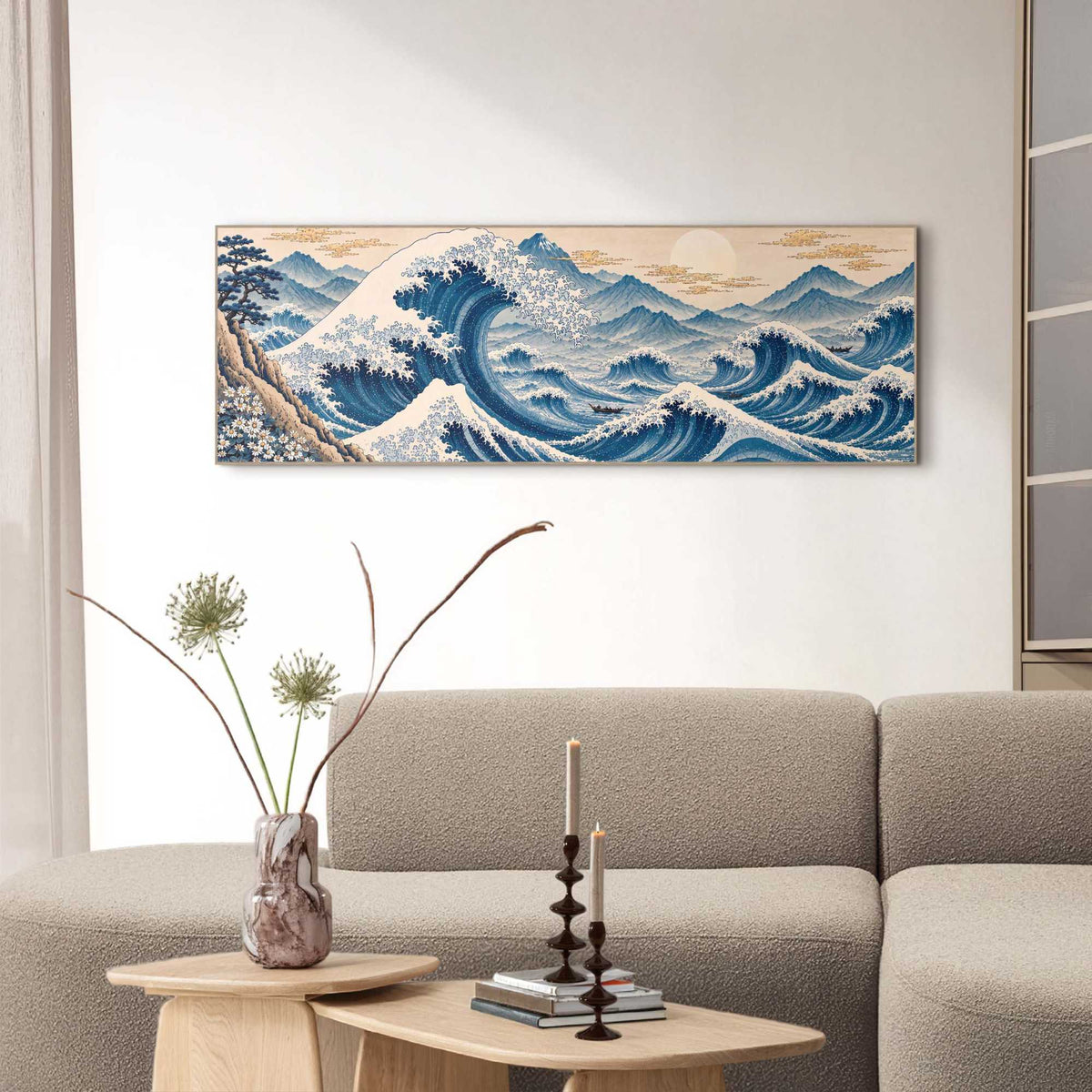 Wall Art Panel Katsushika Hokusai - The Great Wave 40x120