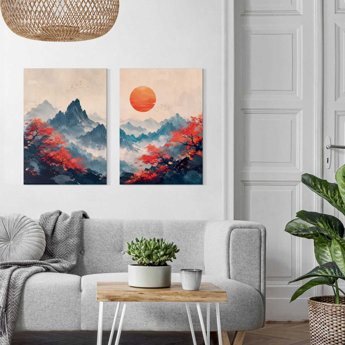 Canvas Set Japanese Mountains 70x50