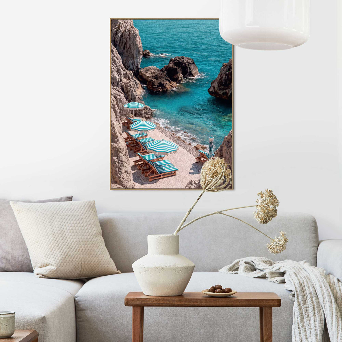 Framed Poster Private Beach 70x50